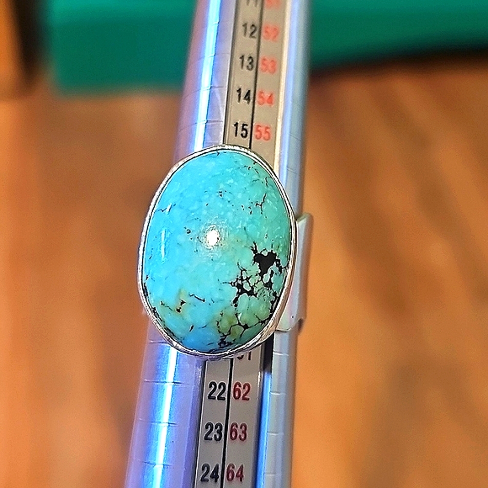 Etsy turquoise sterling silver ring size 9